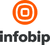 A black and orange logo for infobip